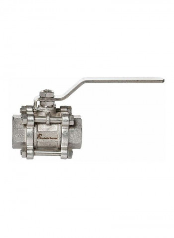 Stainless Steel Ball Valve Threaded Connection Silver/Red 1inch