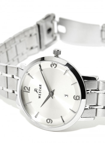 Women's Stainless Steel Quartz Analog Wrist Watch With Date Display 40220STN102