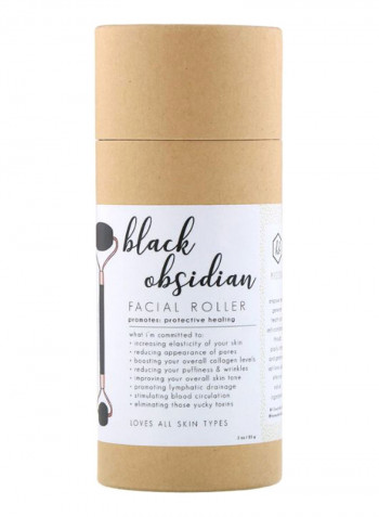 Obsidian Facial Roller أسود/وردي ذهبي