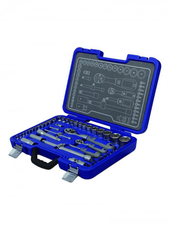 50-Piece Socket Set Blue/Silver