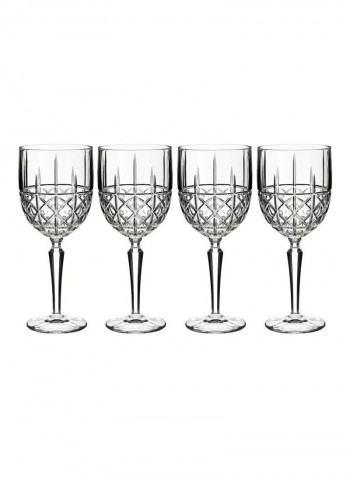 4-Piece Glass Set Clear 3.4x3.4x8.3inch