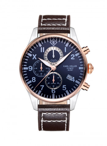 Men's Leather Chronograph Watch KKAV8203