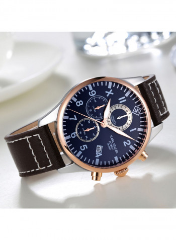 Men's Leather Chronograph Watch KKAV8203