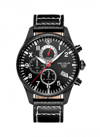 Men's Leather Chronograph Watch KKAV8205