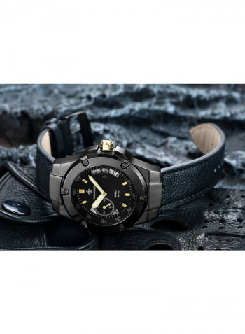 Men's Leather Analog Watch KKSR1105