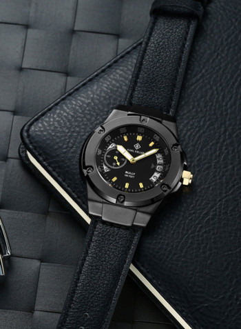 Men's Leather Analog Watch KKSR1105