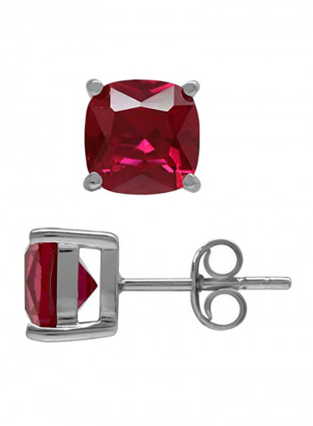 925 Sterling Silver Ruby Stud Earrings