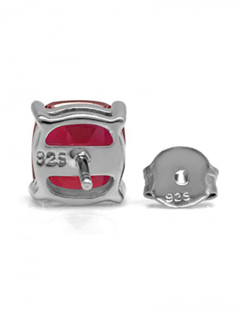 925 Sterling Silver Ruby Stud Earrings