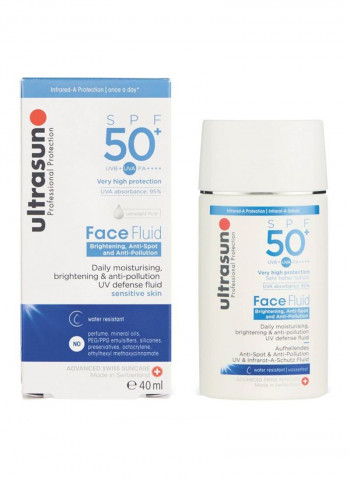 واقي شمس سائل للوجه مضاد للتلوث بعامل حماية من الشمس SPF 50+ 40مل