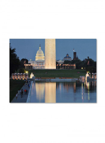 National Mall At Twilight Canvas Wall Art Multicolour 14 x 19inch