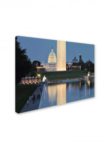 National Mall At Twilight Canvas Wall Art Multicolour 14 x 19inch