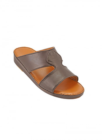 Slip On Comfort Wear Arabic Traditional Sandals Brown