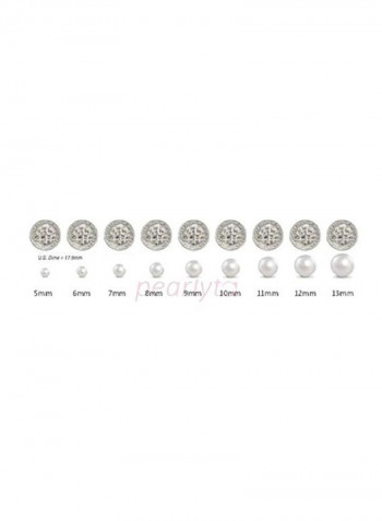 5-Piece Sterling Silver Pearl Earrings Set