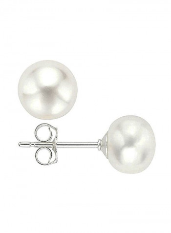 5-Piece Sterling Silver Pearl Earrings Set