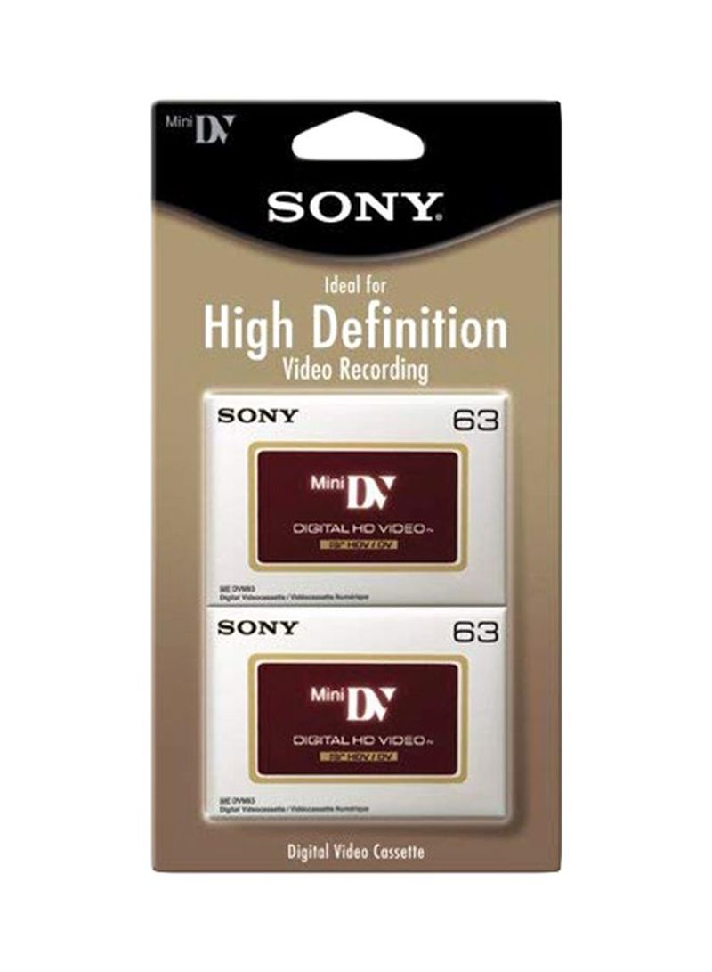 Pack Of 2 Mini DV Video Cassette DVM63HDR/2