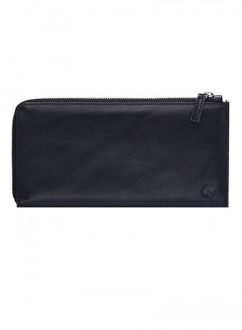 Signal Blocking Leather Checkbook Phone And Tablet 10inch Black