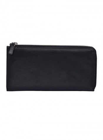 Signal Blocking Leather Checkbook Phone And Tablet 10inch Black