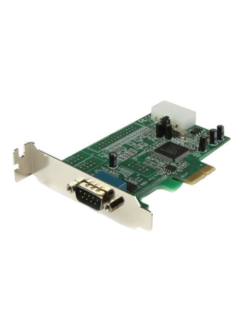 Port Low Profile Native RS232 PCI Express Serial Card Green/Silver/Black