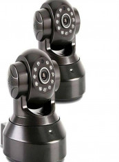 2 N 1 Wireless Wifi CCTV 720P HD P2P IP Pan Tilt Network IR Security Camera Night Vision - (Black Color)