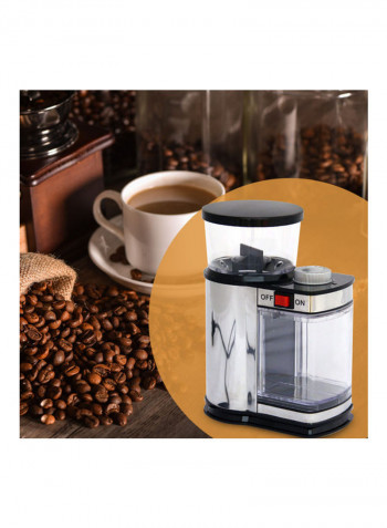 120W Coffee Grinder with 9 Adjustable Levels Silver 40.00 x 14.00 x 17.00cm