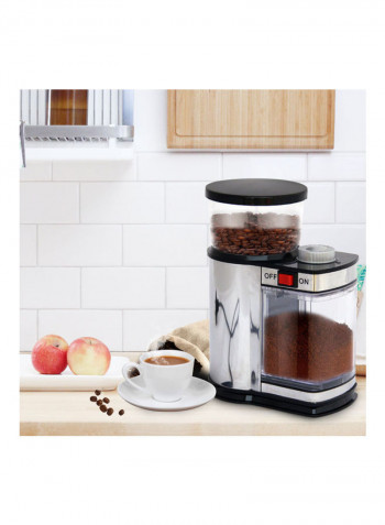 120W Coffee Grinder with 9 Adjustable Levels Silver 40.00 x 14.00 x 17.00cm