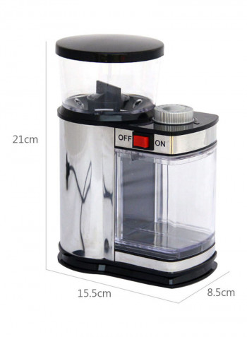 120W Coffee Grinder with 9 Adjustable Levels Silver 40.00 x 14.00 x 17.00cm