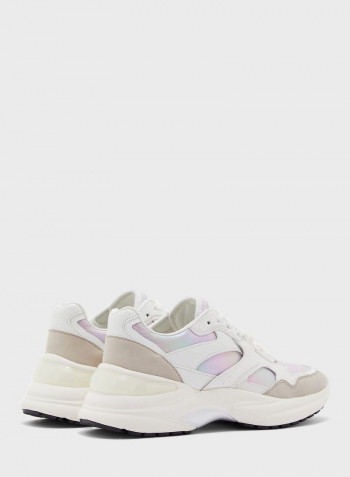 Koisa Wedge High Top Sneakers White/Purple/Beige