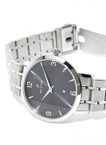 Women's Stainless Steel Quartz Analog Wrist Watch With Date Display 40220STN104