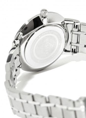 Women's Stainless Steel Quartz Analog Wrist Watch With Date Display 40220STN104