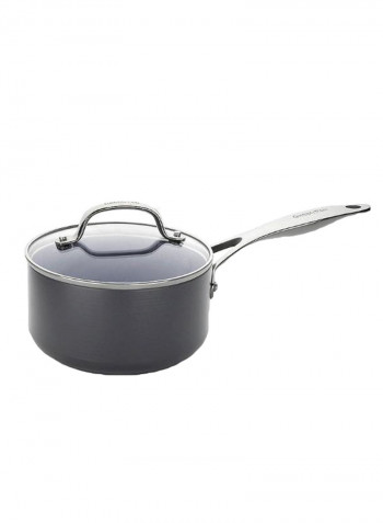 Venice Pro Saucepan With Lid Black/Clear 18centimeter