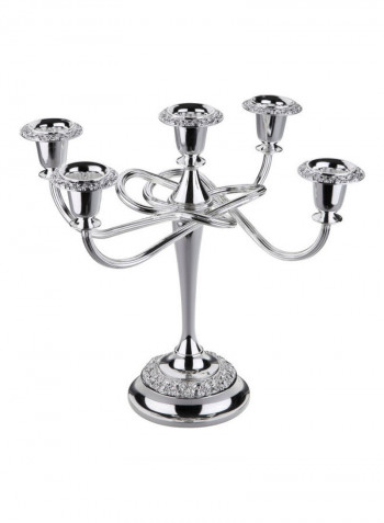 5 Light Rose Candlebra Silver 26cm