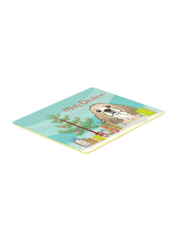 Christmas Tree And Cocker Spaniel Kitchen/Bath Mat Multicolour 16 x 24inch