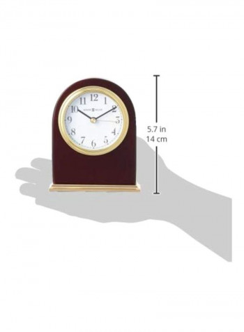 Wood Analog Quartz Table Clock Brown/White/Gold 13x11x4centimeter