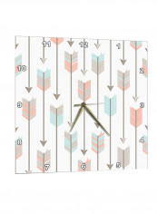 Tribal Arrow Pattern Wall Clock Multicolour 13 x 14inch