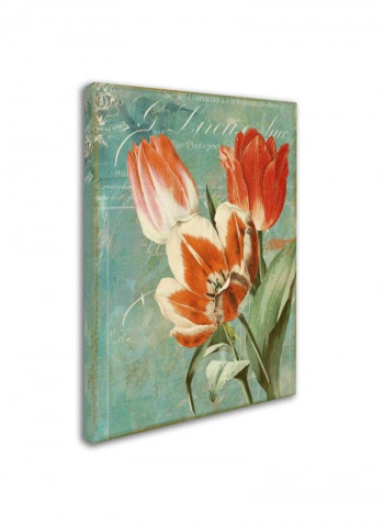 Tulips Ablaze Ii Canvas Wall Art Green/Red 14 x 19inch