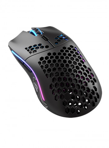 ماوس ألعاب نموذج O لاسلكي بإضاءة متعددة الألوان RGB أسود