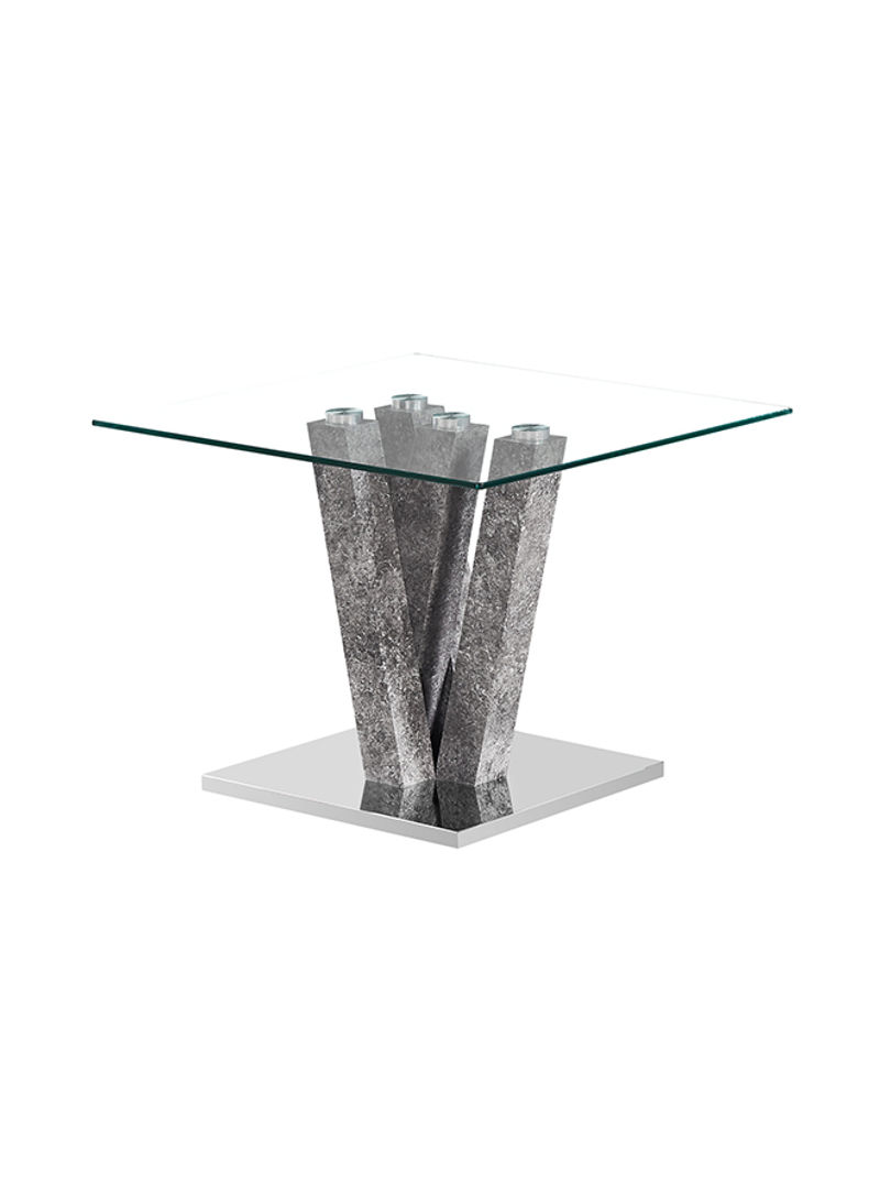 Square Shaped Glass Table Grey