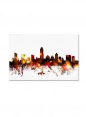 Austin Texas Skyline Iii Canvas Wall Art Multicolour 16 x 24inch