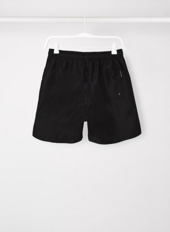 Drawstring Logo Tape Swim Shorts Black