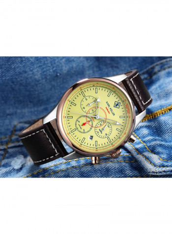 Men's Leather Chronograph Watch KKVI6403