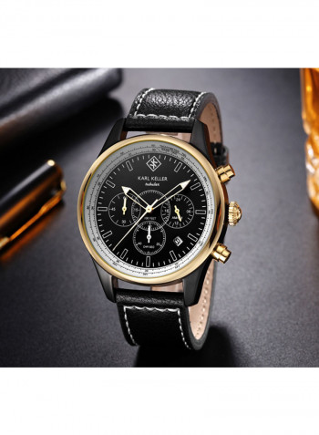 Men's Leather Chronograph Watch KKVI6406