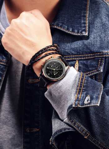 Men's Leather Chronograph Watch KKVI6406