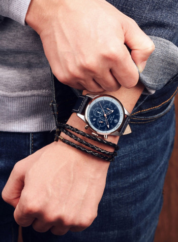 Men's Leather Chronograph Watch KKVI6402