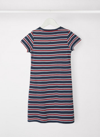 Kids Organic Cotton Striped Dress White/Navy Stripes