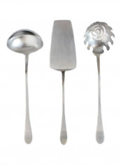 3-Piece Stainless Steel Utensil Set Silver