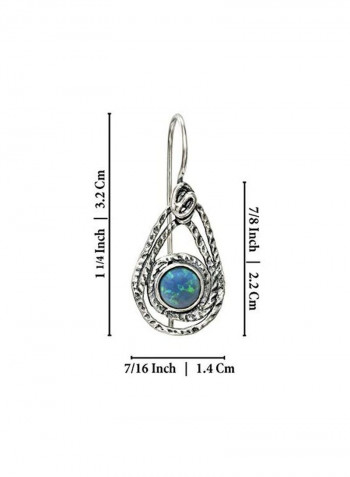 925 Sterling Silver Opal Studded Teardrop Earrings