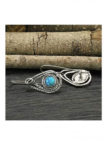 925 Sterling Silver Opal Studded Teardrop Earrings