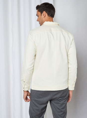 Stretch Zip Overshirt Egret(11-0103