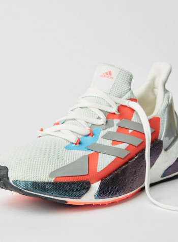 X9000L4 Running Shoes Crystal White/Silver Metallic/Signal Green