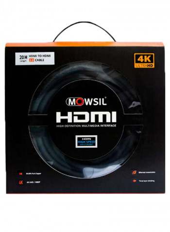 4K HDMI Cable 20meter Black